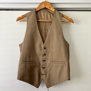 Tan Vest - Button Down